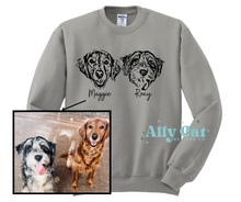 Load image into Gallery viewer, Custom Pet Portrait Crewneck or Hoodie