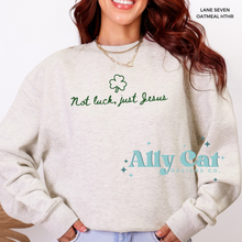 Load image into Gallery viewer, not luck, just jesus crew/hoodie