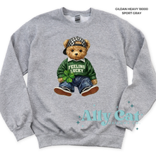 Load image into Gallery viewer, feeling lucky bear adult crew/hoodie