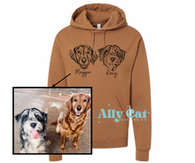 Load image into Gallery viewer, Custom Pet Portrait Crewneck or Hoodie