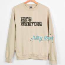 Load image into Gallery viewer, He's Hunting Camo Print Crewneck