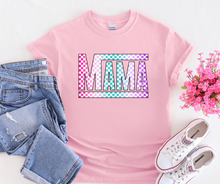 Load image into Gallery viewer, mama/mini cotton candy checkered T-Shirt
