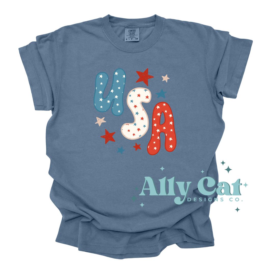 USA bubble Letter tee