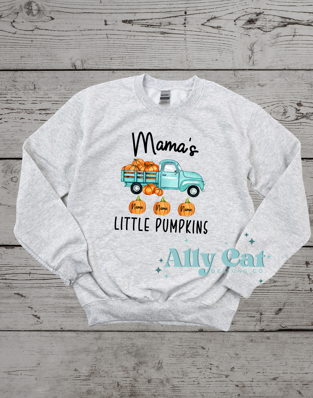 personalized little pumpkins teal truck