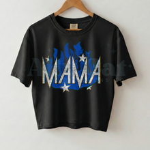 Load image into Gallery viewer, mama rocker flames blue
