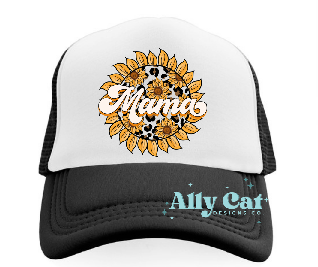 mama sunflower trucker hat