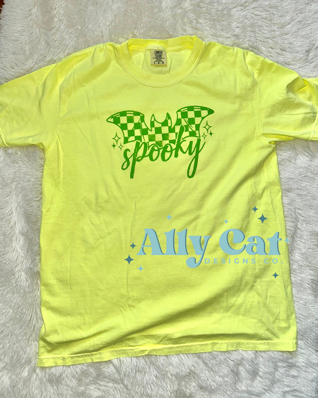 neon spooky bat t-shirt