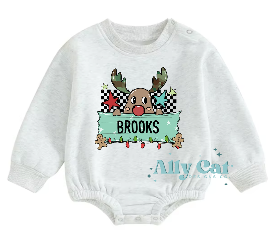 personalized reindeer crewneck