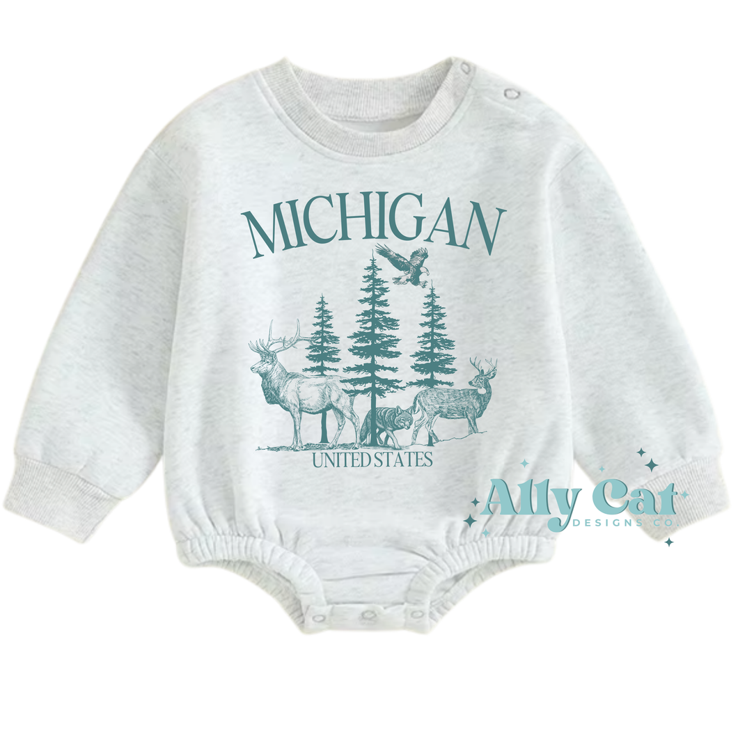 baby/toddler Michigan Wildlife Crewneck