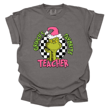Load image into Gallery viewer, green man&#39;s favorite teacher checkered
