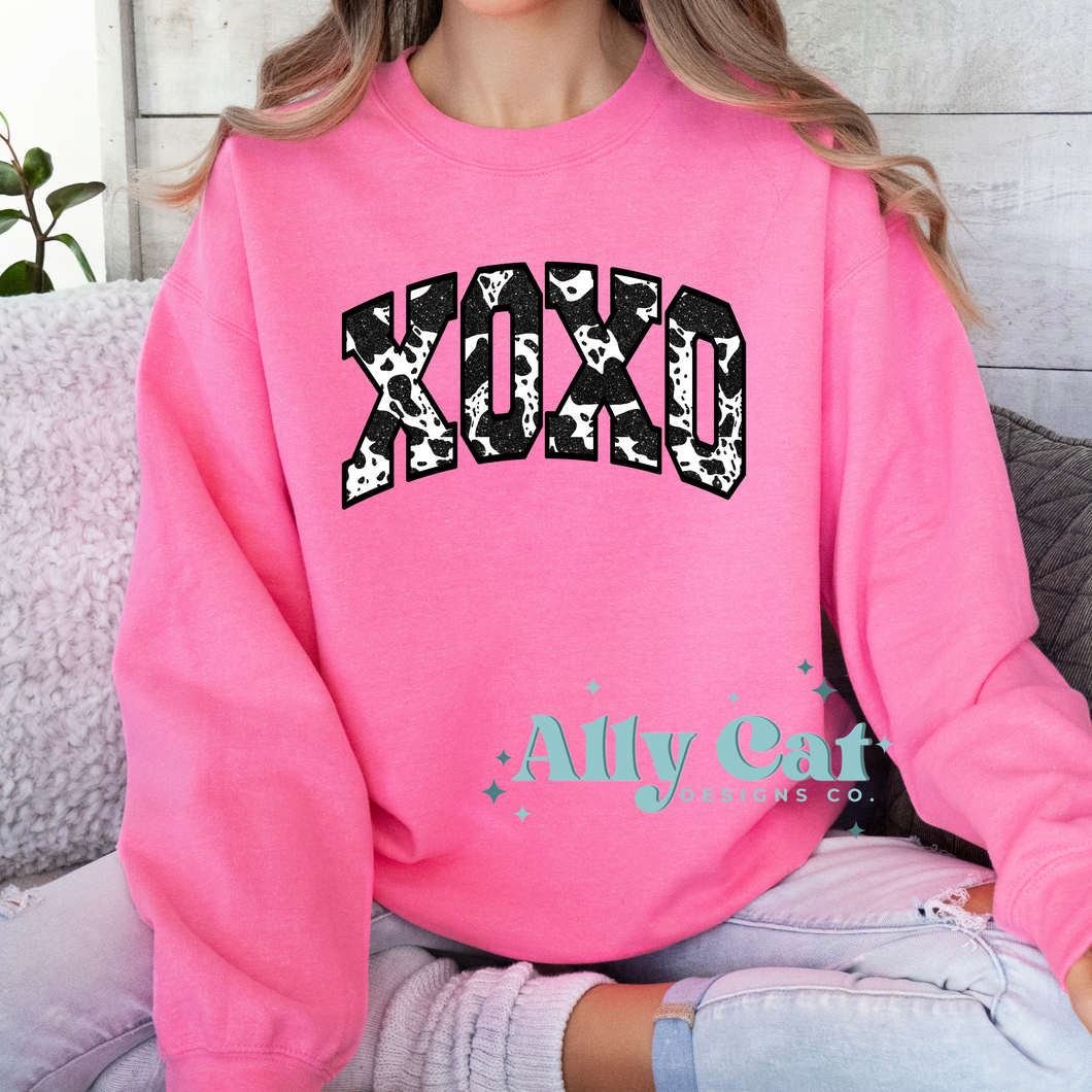 XOXO Faux Glitter Cowprint NEON
