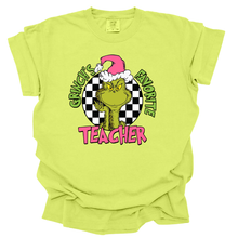 Load image into Gallery viewer, green man&#39;s favorite teacher checkered

