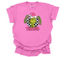 Load image into Gallery viewer, green man&#39;s favorite teacher checkered
