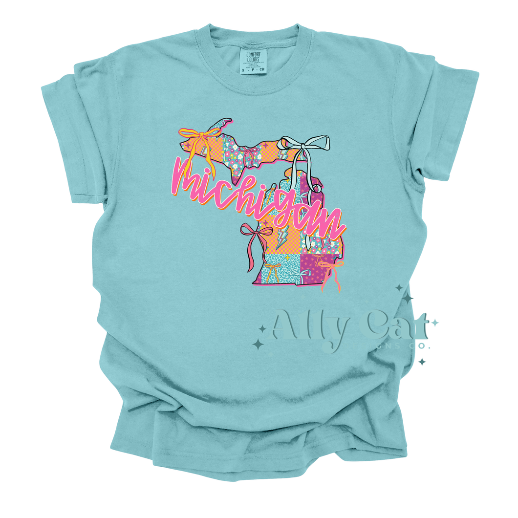 neon michigan tee