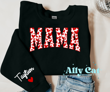 Load image into Gallery viewer, Mama Valentine&#39;s Hearts personalized crewneck or hoodie
