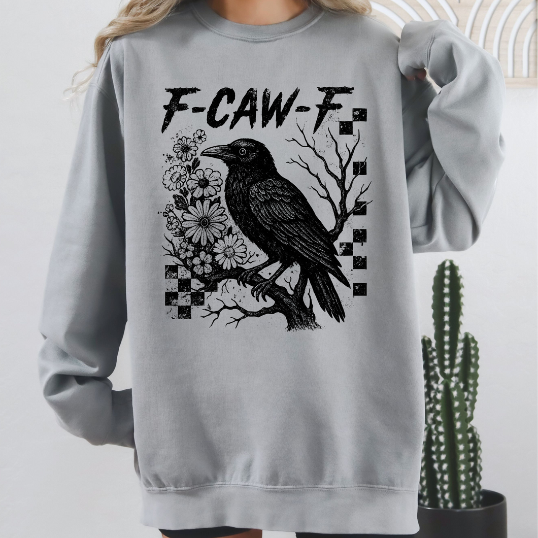 f caw f spooky tee-crew