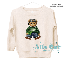 Load image into Gallery viewer, feeling lucky bear infant/toddler/youth tee or crew
