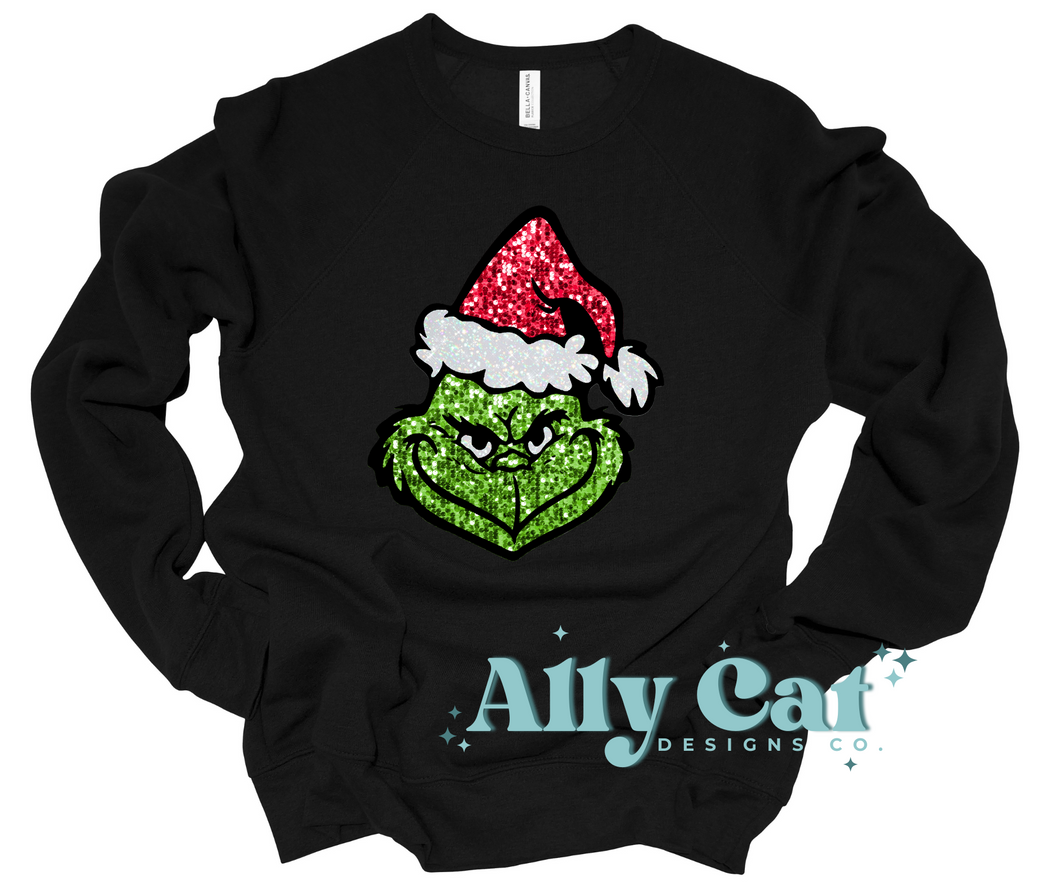 faux glitter green man christmas