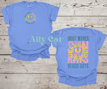 Load image into Gallery viewer, boat waves, sun rays, beach days tee
