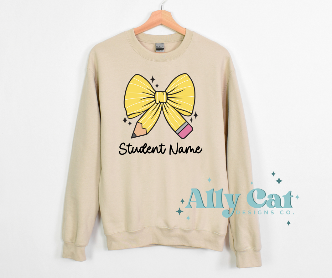 pencil bow student personalized