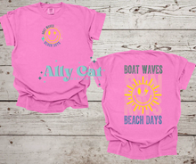 Load image into Gallery viewer, boat waves, sun rays, beach days tee
