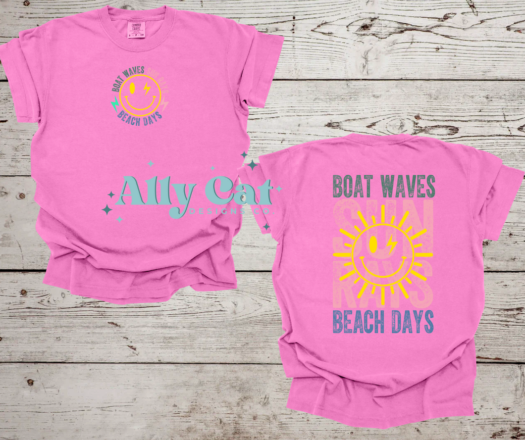 boat waves, sun rays, beach days tee