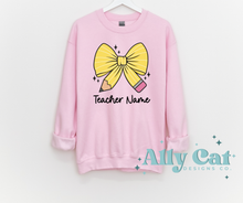 Load image into Gallery viewer, pencil bow teacher personalized
