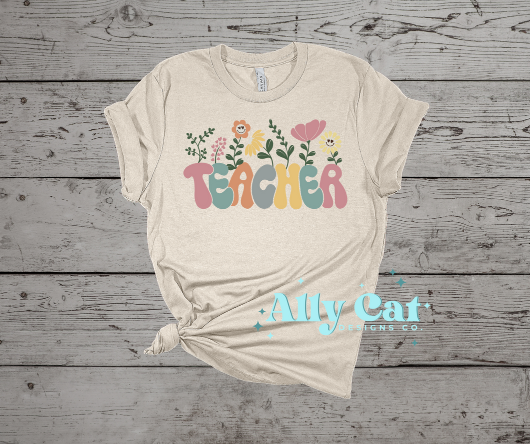 TEACHER Spring Floral T-Shirt