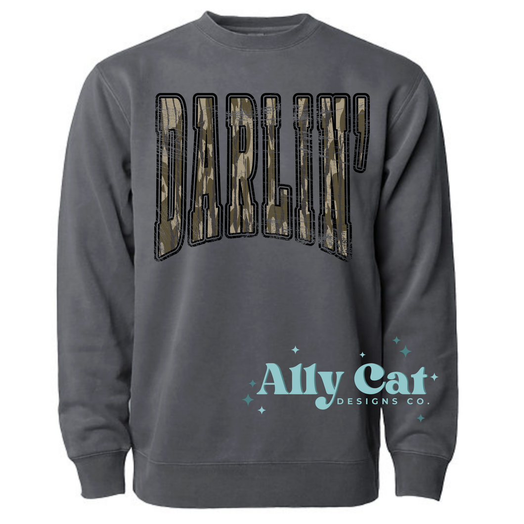 darlin Camo Crewneck