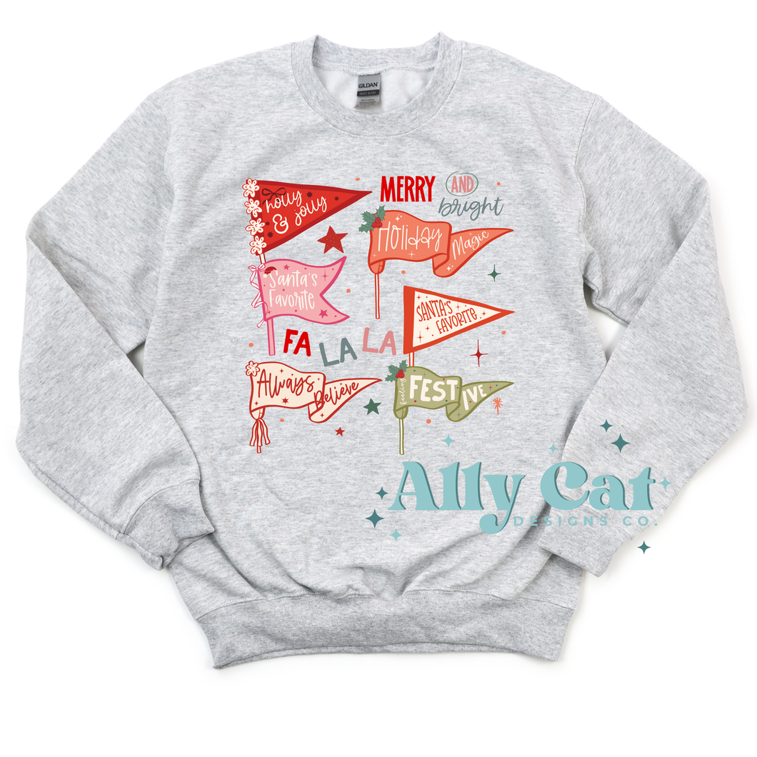 fa la la festive christmas crewneck