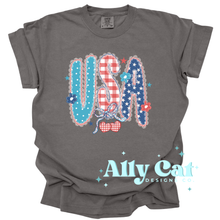 Load image into Gallery viewer, usa lace &amp; cherries 4th of july
