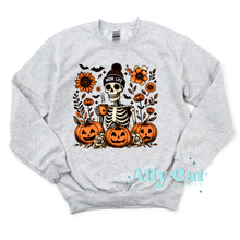 Load image into Gallery viewer, mom life skelly/pumpkins crewneck
