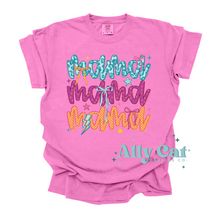 Load image into Gallery viewer, neon mama checkered bow tee
