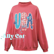 Load image into Gallery viewer, USA LACE 4TH OF JULY MOCKNECK
