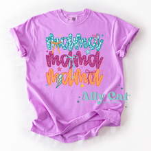 Load image into Gallery viewer, neon mama checkered bow tee
