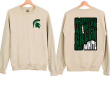 Load image into Gallery viewer, on saturdays we wear green and white MSU crewneck/hoodie
