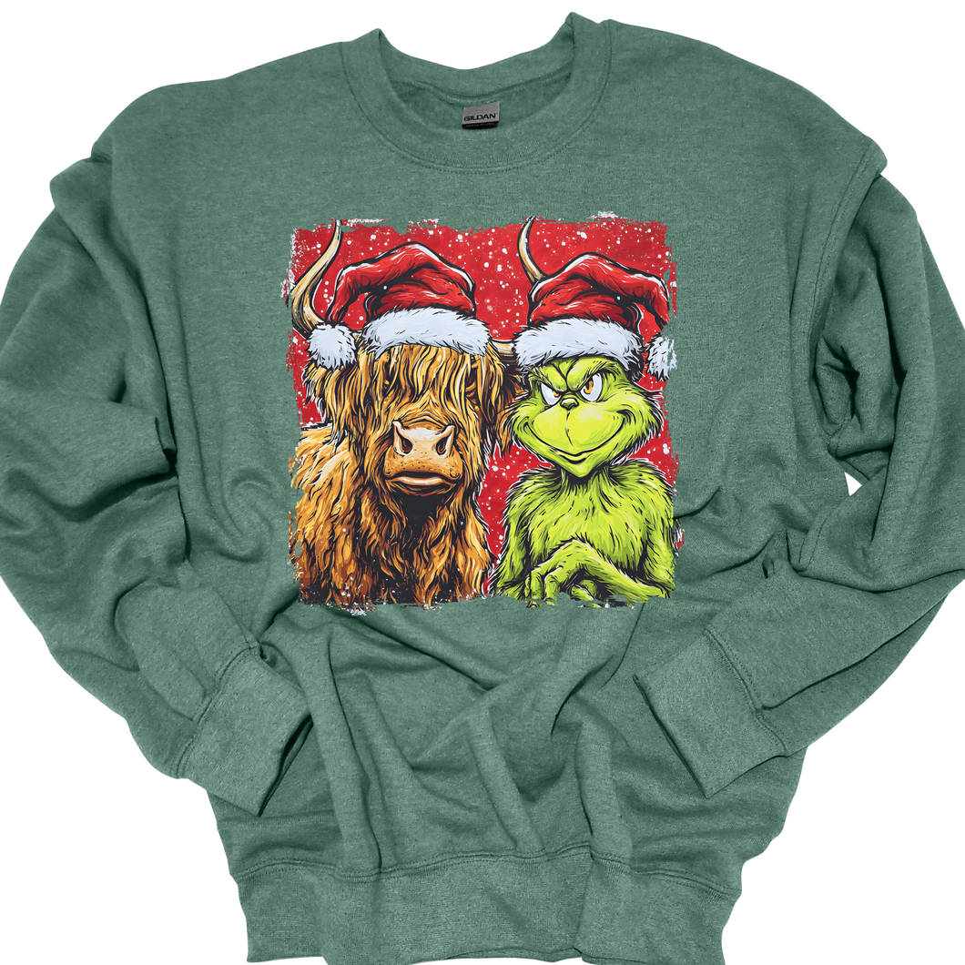 christmas green man cow