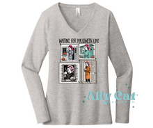 Load image into Gallery viewer, waiting for halloween like tee/ long sleeve vneck
