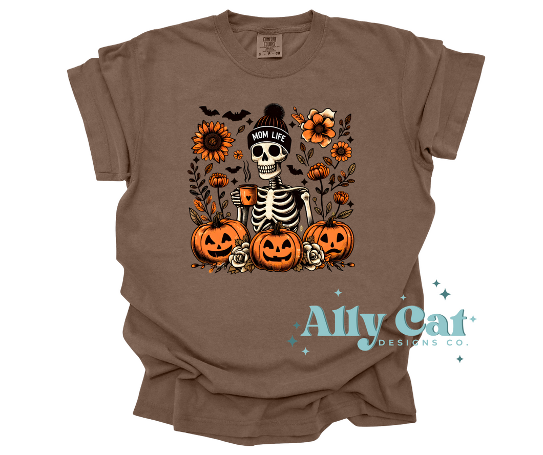 mom life skelly/pumpkins T-Shirt/Long Sleeve/crewneck