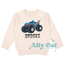 Load image into Gallery viewer, Monster Truck Personalization Toddler/Youth Tee or crewneck
