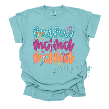 Load image into Gallery viewer, neon mama checkered bow tee
