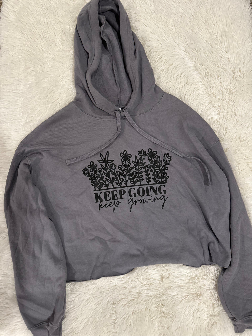 Keep Going, Keep Growing Cropped Hoodie - SIZE LARGE
