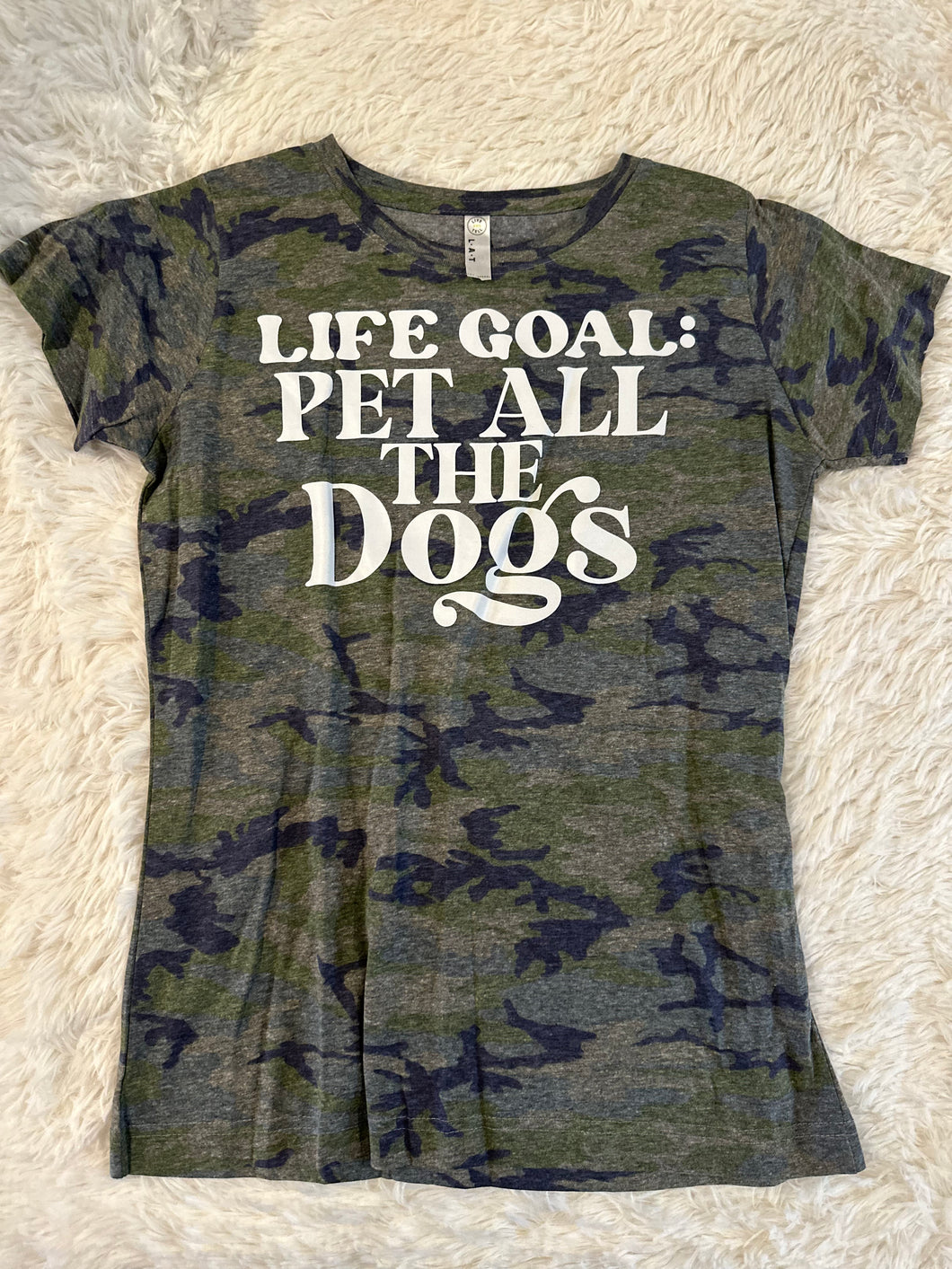 life goal pet all the dogs -LADIES T-Shirt - Medium